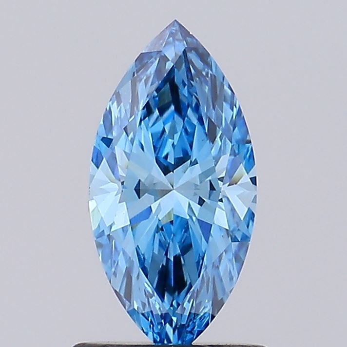 0.90 carat fancy vivid blue marquise lab grown diamond VS2 clarity