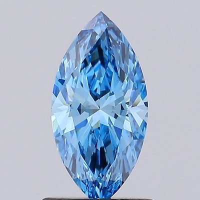 0.90 carat fancy vivid blue marquise lab grown diamond VS2 clarity