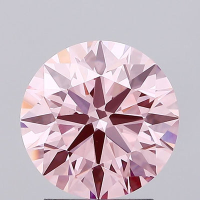 2.18 carat fancy vivid pink round lab grown diamond VS1 clarity