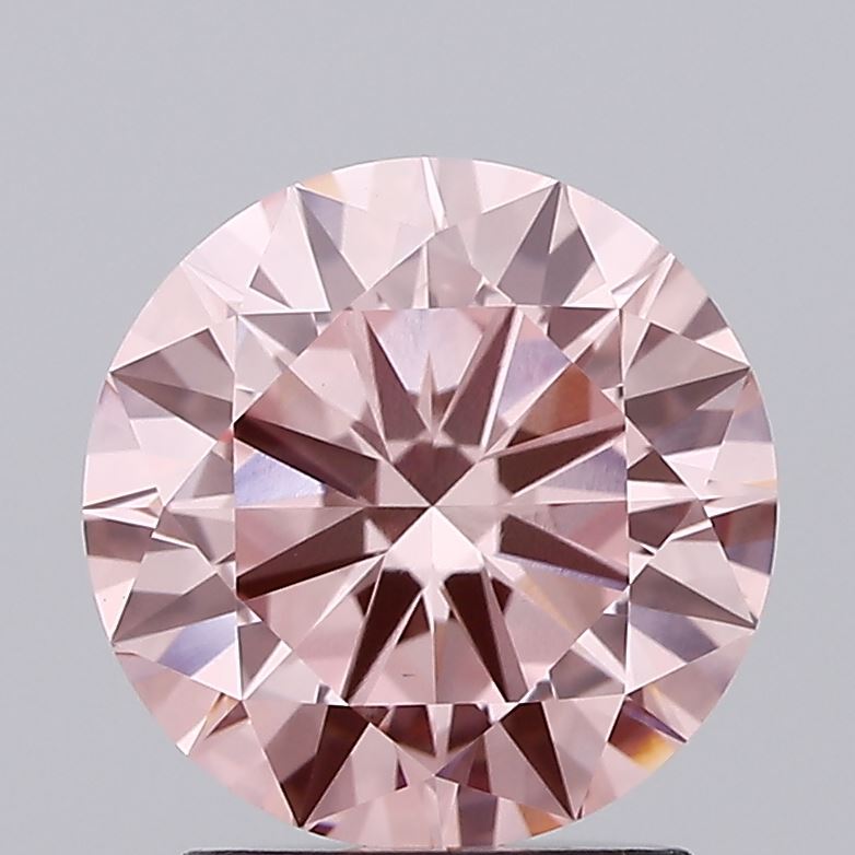 1.99 carat fancy intense pink round lab grown diamond VS1 clarity
