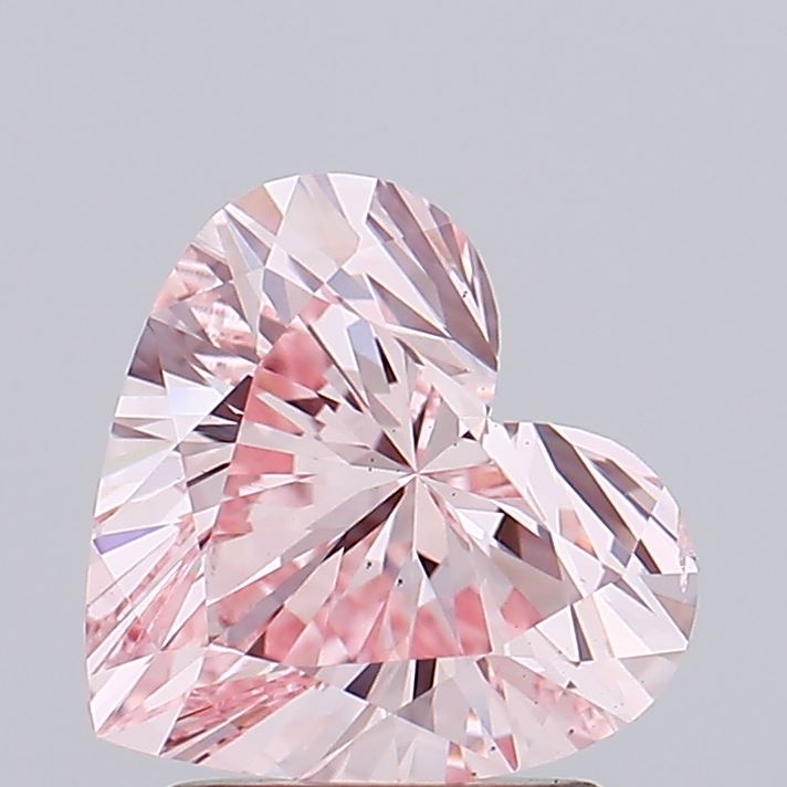 1.82 carat fancy intense pink heart lab grown diamond VS2 clarity