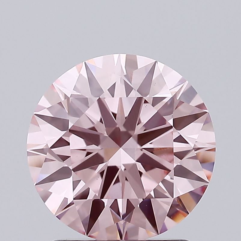 1.99 carat fancy vivid pink round lab grown diamond VS1 clarity