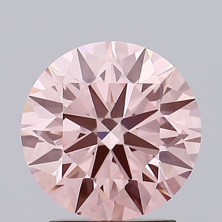 2.28 carat fancy intense pink round lab grown diamond VVS2 clarity