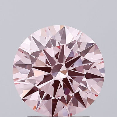 2.06 carat fancy vivid pink round lab grown diamond VS1 clarity
