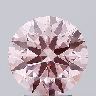 3.00 carat fancy vivid pink round lab grown diamond SI1 clarity