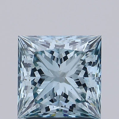 2.02 carat fancy intense bluish green princess lab grown diamond VS1 clarity