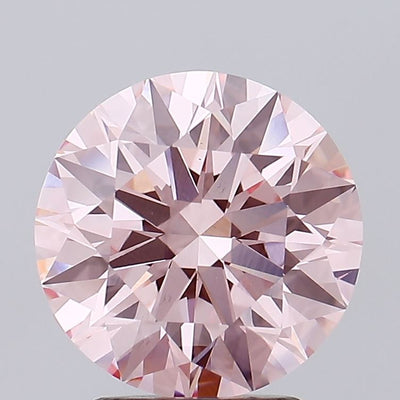 2.97 carat fancy intense pink round lab grown diamond VS2 clarity