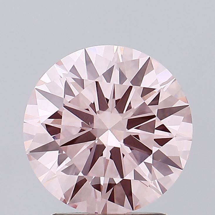 2.24 carat fancy intense pink round lab grown diamond VS1 clarity