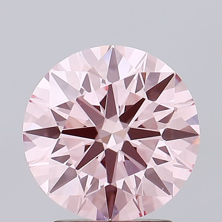 2.19 carat fancy intense pink round lab grown diamond VS1 clarity