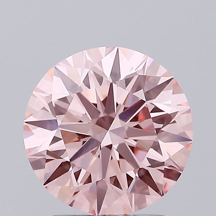 2.33 carat fancy intense pink round lab grown diamond VVS2 clarity