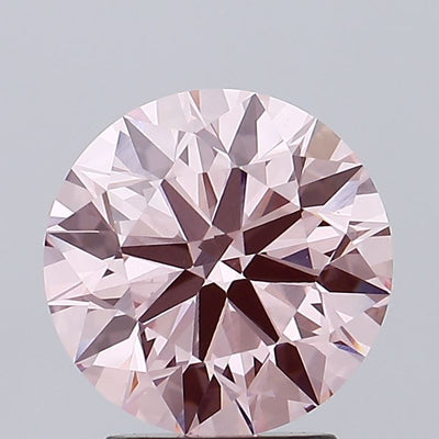 2.49 carat fancy intense pink round lab grown diamond VVS2 clarity