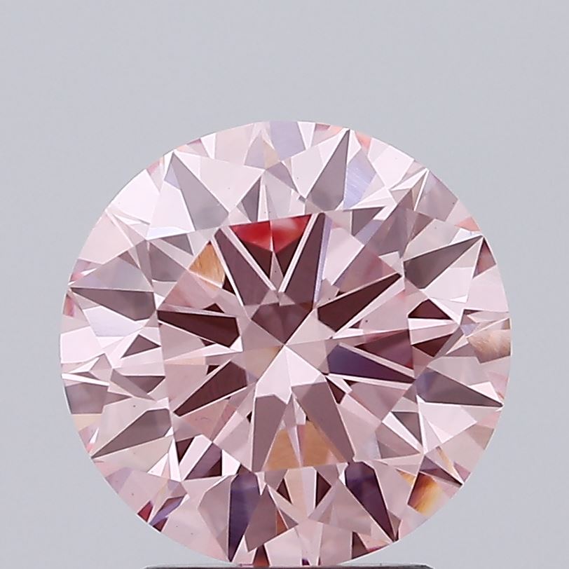 2.98 carat fancy vivid pink round lab grown diamond VS1 clarity