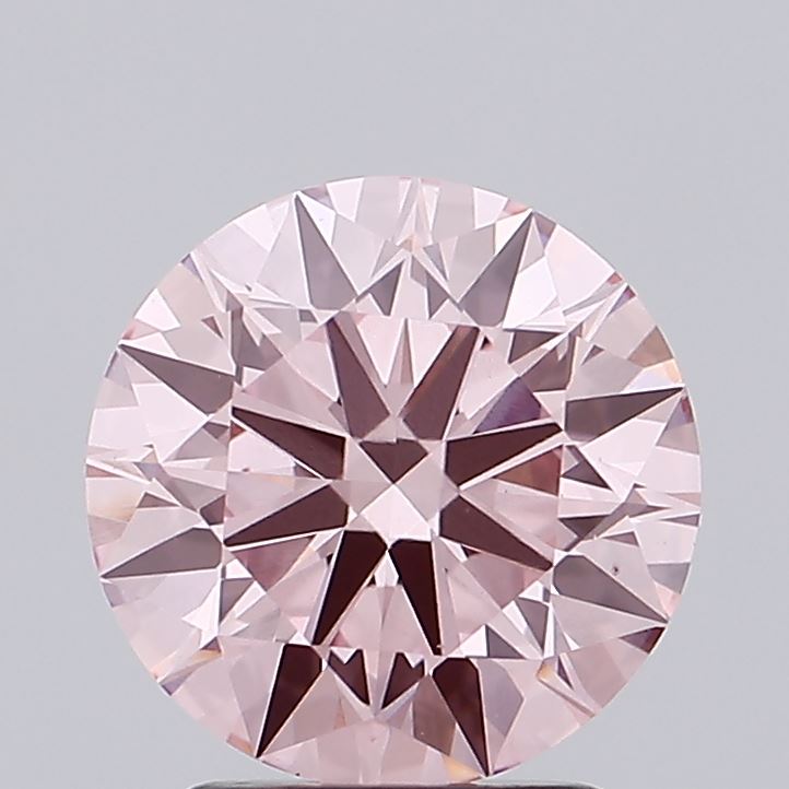 2.10 carat fancy vivid pink round lab grown diamond VS1 clarity