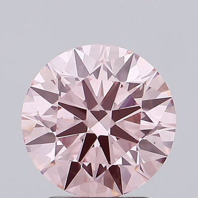 2.10 carat fancy vivid pink round lab grown diamond VS1 clarity