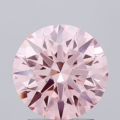 2.07 carat fancy intense pink round lab grown diamond VS2 clarity