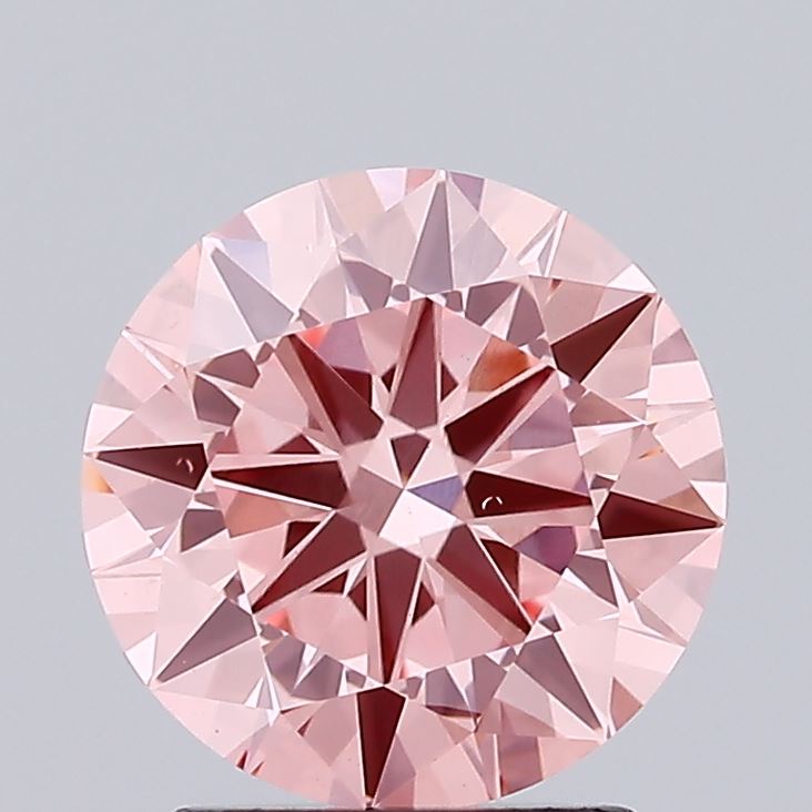 1.94 carat fancy intense pink round lab grown diamond VS1 clarity
