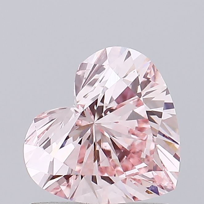 0.91 carat fancy intense pink heart lab grown diamond VS2 clarity
