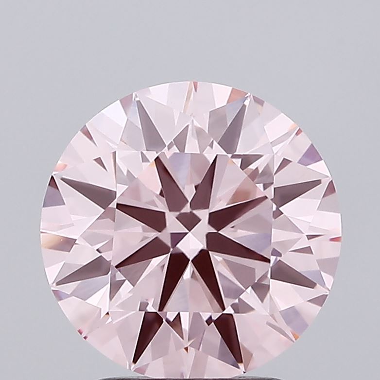 2.19 carat fancy intense pink round lab grown diamond VVS2 clarity