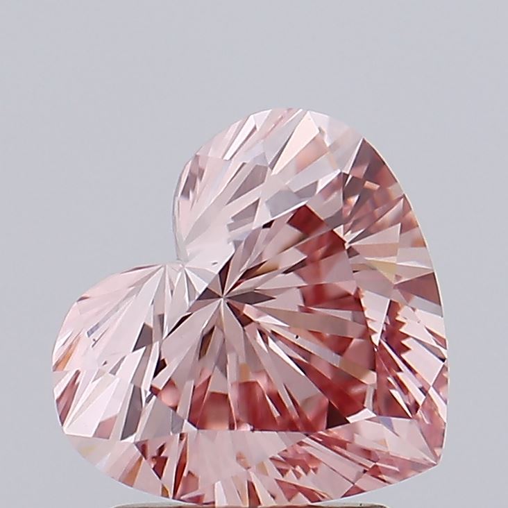 1.87 carat fancy intense brown pink heart lab grown diamond VS1 clarity
