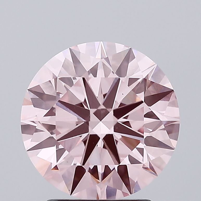 2.80 carat fancy intense pink round lab grown diamond VS1 clarity