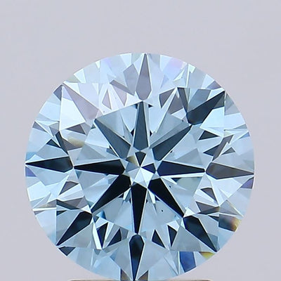 2.71 carat fancy vivid blue round lab grown diamond VS1 clarity