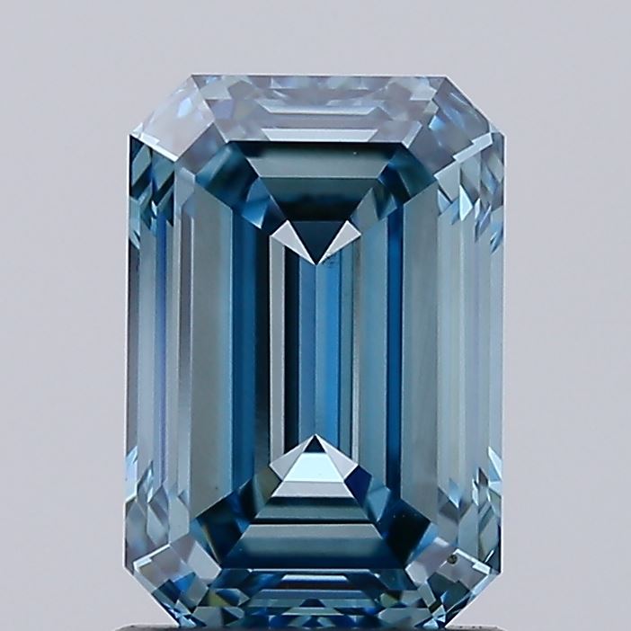 1.53 carat fancy intense blue emerald lab grown diamond VS1 clarity