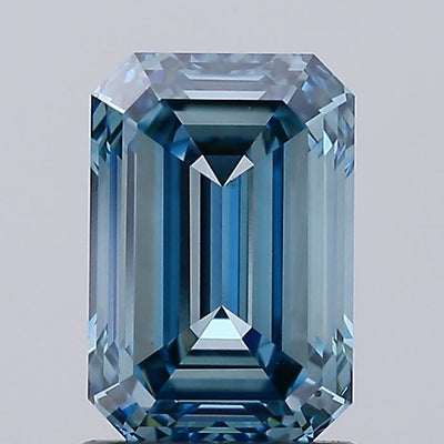1.53 carat fancy intense blue emerald lab grown diamond VS1 clarity