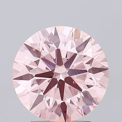 2.70 carat fancy intense pink round lab grown diamond VS2 clarity