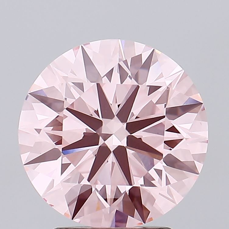 2.98 carat fancy intense pink round lab grown diamond VS2 clarity
