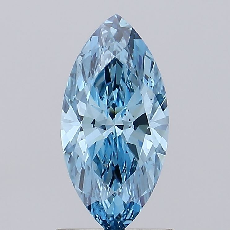 1.02 carat fancy vivid blue marquise lab grown diamond VS2 clarity