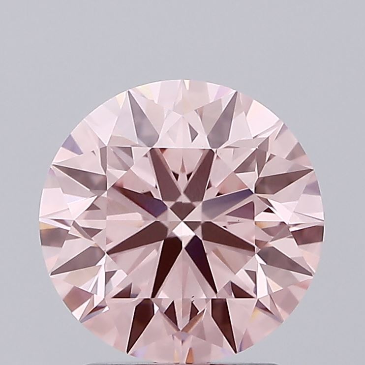 2.27 carat fancy intense pink round lab grown diamond VS1 clarity