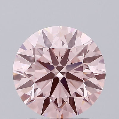 2.27 carat fancy intense pink round lab grown diamond VS1 clarity