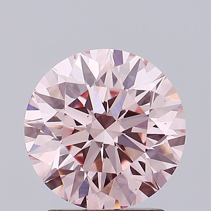 1.96 carat fancy intense pink round lab grown diamond VS1 clarity