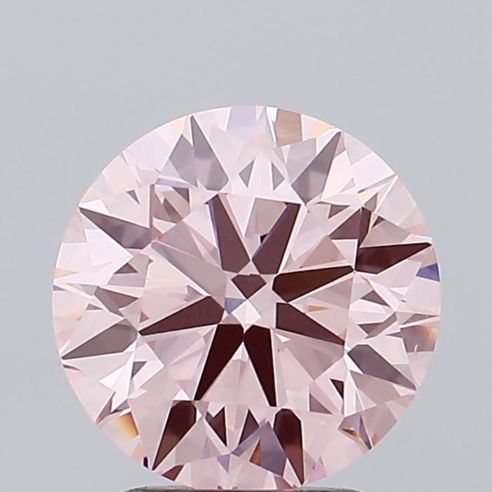 2.40 carat fancy vivid pink round lab grown diamond VS1 clarity
