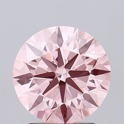 2.16 carat fancy intense pink round lab grown diamond VS1 clarity
