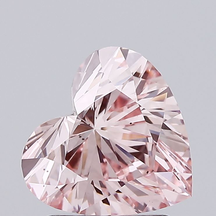 1.91 carat fancy intense pink heart lab grown diamond VS1 clarity