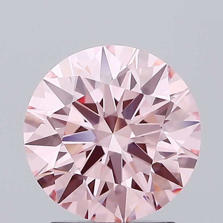 2.09 carat fancy intense pink round lab grown diamond VS1 clarity