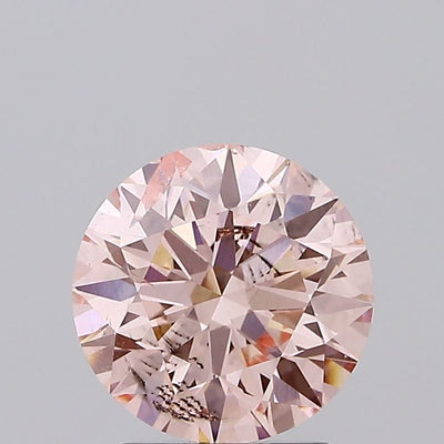 2.11 carat fancy vivid pink round lab grown diamond SI2 clarity