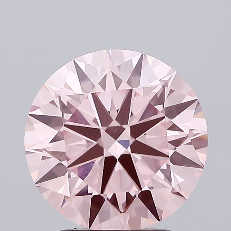 2.30 carat fancy vivid pink round lab grown diamond VS1 clarity