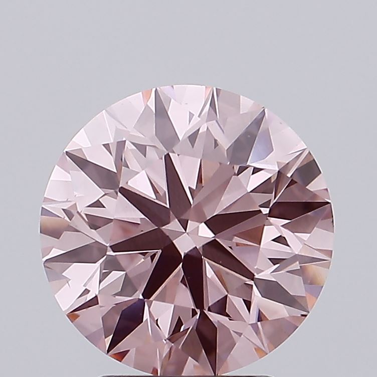 3.00 carat fancy intense pink round lab grown diamond VS1 clarity