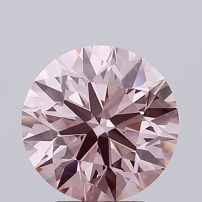 3.00 carat fancy intense pink round lab grown diamond VS1 clarity