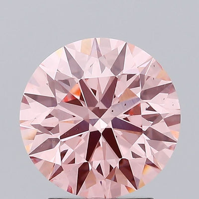 2.63 carat fancy intense pink round lab grown diamond SI1 clarity
