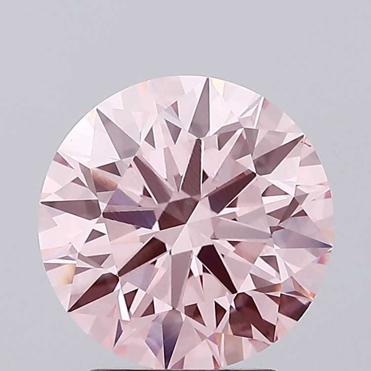 3.03 carat fancy intense pink round lab grown diamond VS1 clarity