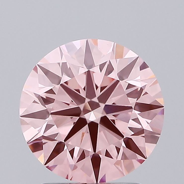 2.34 carat fancy intense pink round lab grown diamond VS1 clarity
