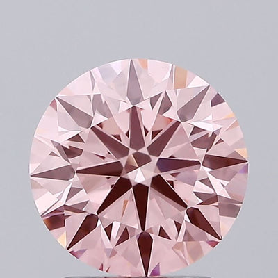 2.34 carat fancy intense pink round lab grown diamond VS1 clarity