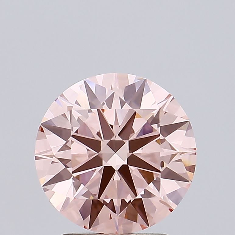 2.27 carat fancy intense pink round lab grown diamond VVS2 clarity