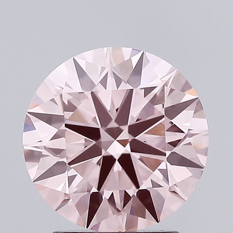 2.27 carat fancy intense pink round lab grown diamond VVS2 clarity