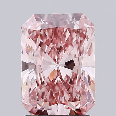 1.91 carat fancy intense brownish pink radiant lab grown diamond VS1 clarity