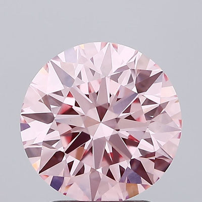 2.29 carat fancy intense pink round lab grown diamond VVS2 clarity