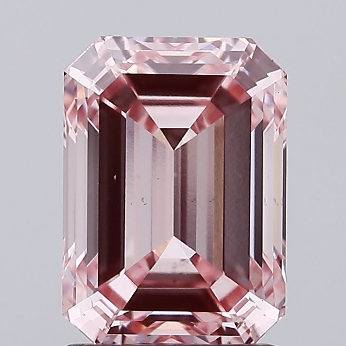 2.05 carat fancy intense pink emerald lab grown diamond VS2 clarity